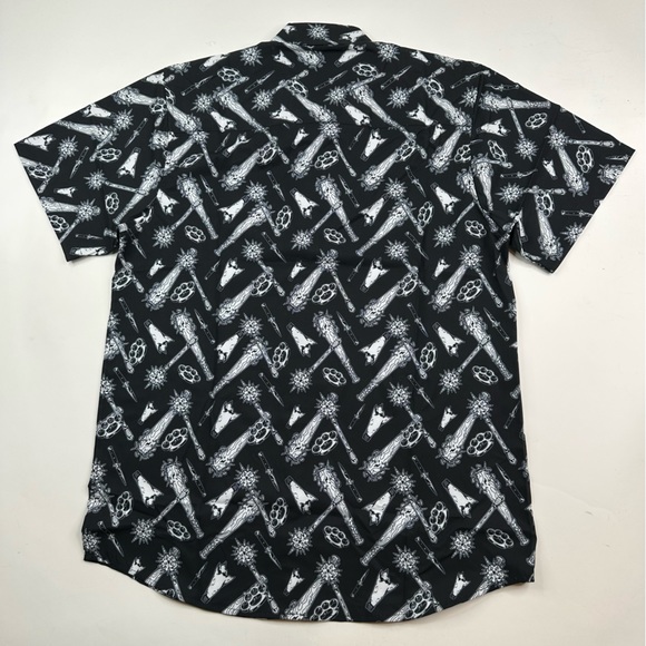 Dixxon Flannel Mens Size Medium Black “The Darkest” All Over Graphic Shirt NWT - Picture 2 of 9